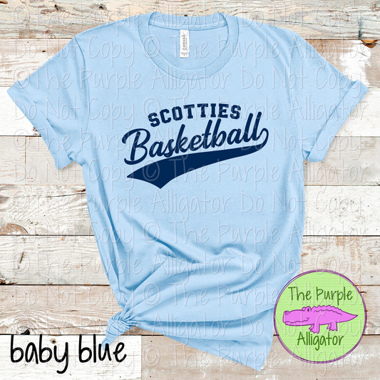 Scotties Basketball Swash SC54 Mascot School Spirit Wear Team Swag - CHOOSE YOUR DESIGN COLOR - 0625 (d2f TPA)