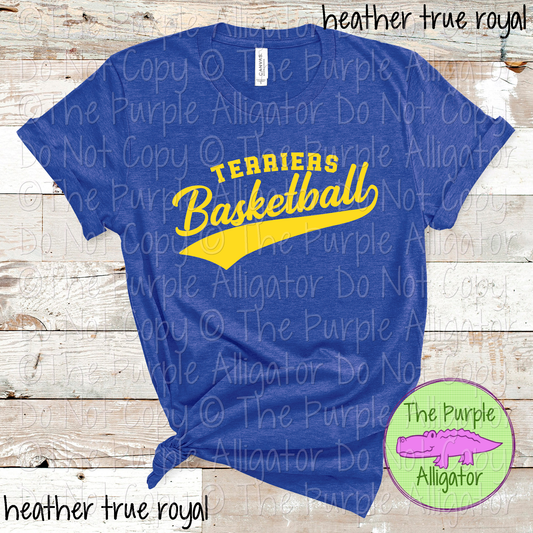 Terriers Basketball Swash SC54 Mascot School Spirit Wear Team Swag - CHOOSE YOUR DESIGN COLOR - 0625 (d2f TPA)