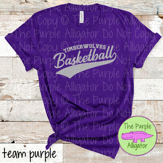 Timberwolves Basketball Swash SC54 Mascot School Spirit Wear Team Swag - CHOOSE YOUR DESIGN COLOR - 0625 (d2f TPA)