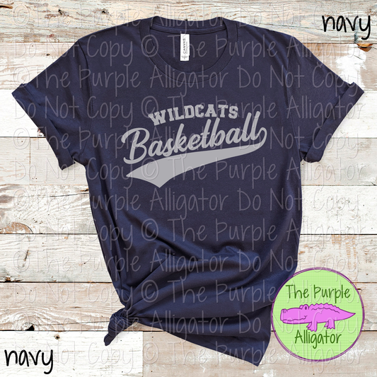 Wildcats Basketball Swash SC54 Mascot School Spirit Wear Team Swag - CHOOSE YOUR DESIGN COLOR - 0625 (d2f TPA)