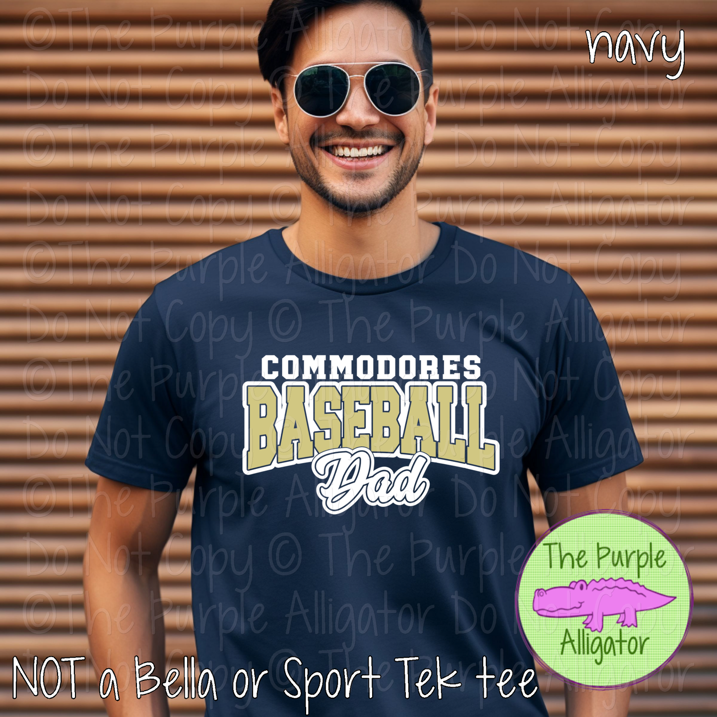 Commodores Baseball Dad 55 - Custom Baseball Spirit Wear Mascot Dad Apparel 0226 TPA
