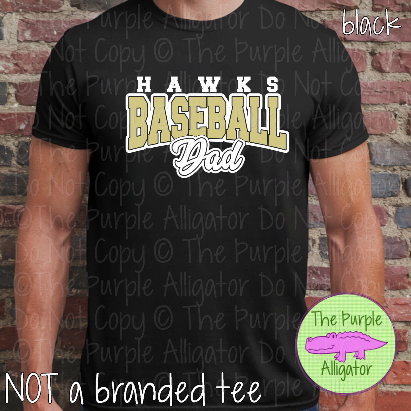 Hawks Baseball Dad 55 - Custom Baseball Spirit Wear Mascot Dad Apparel 0226 TPA