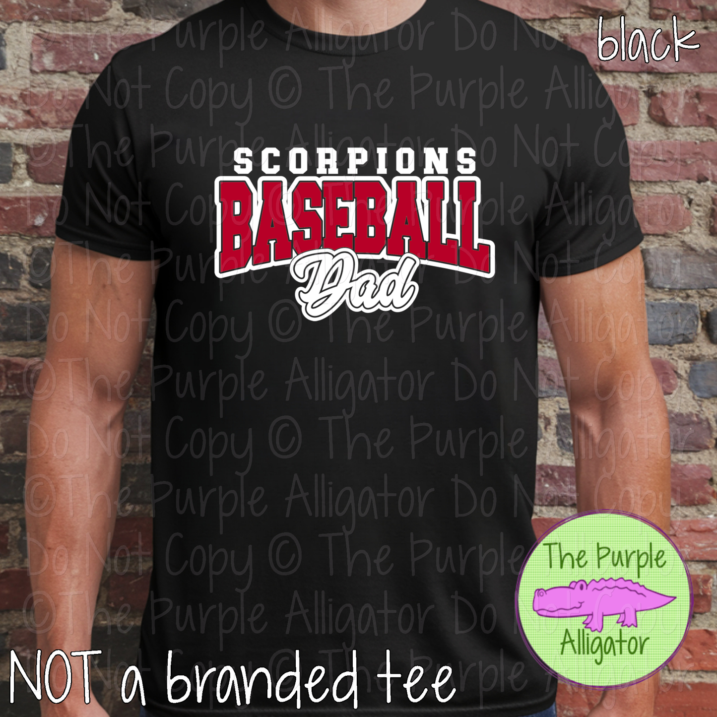 Scorpions Baseball Dad 55 | Varsity Block Game Day Parent Tee 0226 TPA