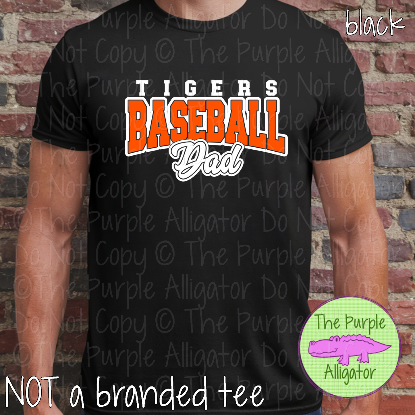 Tigers Baseball Dad 55 - Custom Baseball Spirit Wear Mascot Dad Apparel 0226 TPA
