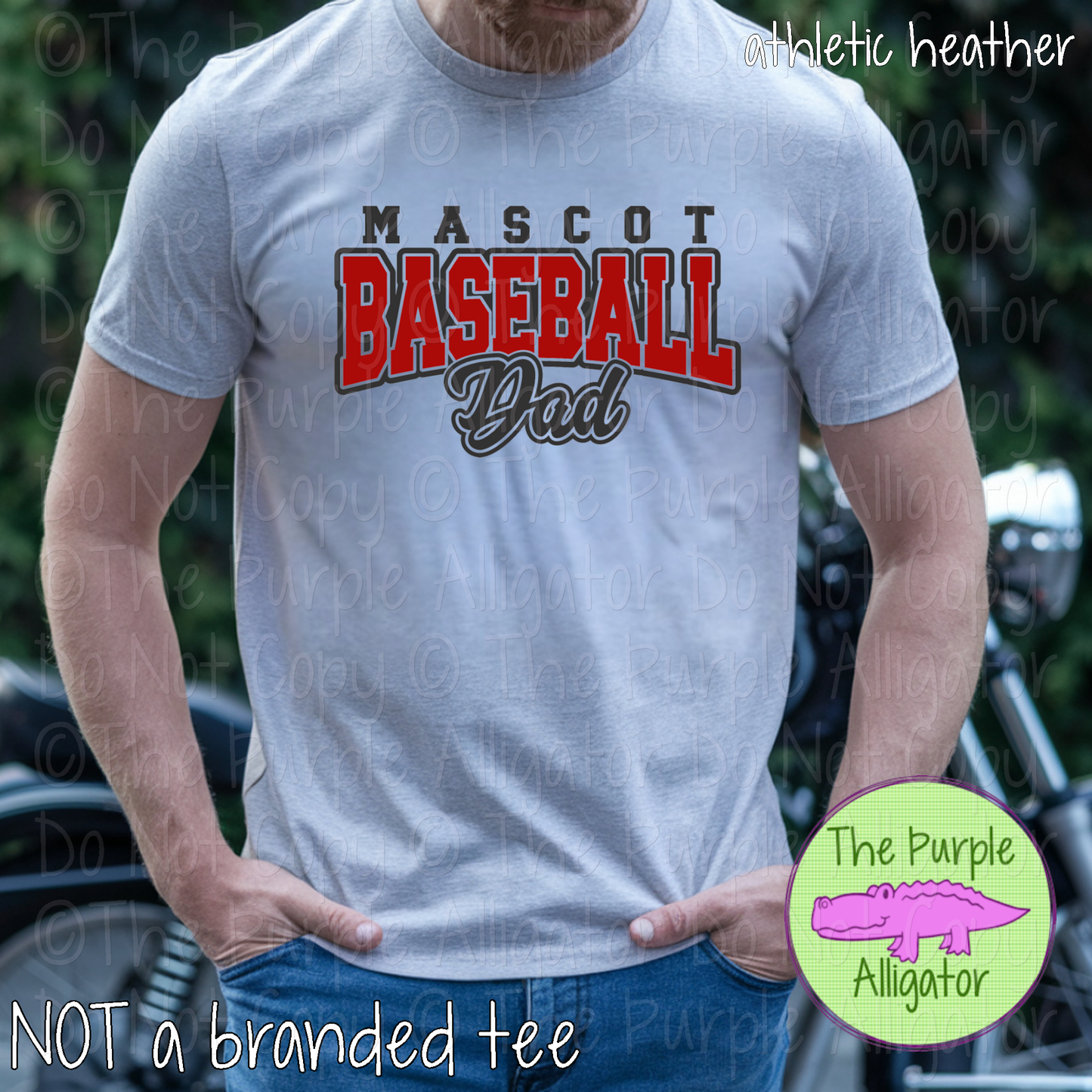 YOUR MASCOT Baseball Dad 55 | Varsity Block Game Day Parent Tee 0226 TPA