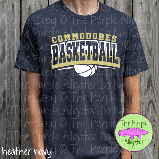 Commodores Open Basketball SC62 Mascot School Spirit Wear Team Swag - CHOOSE YOUR DESIGN COLORS - 0625 (d2f TPA)