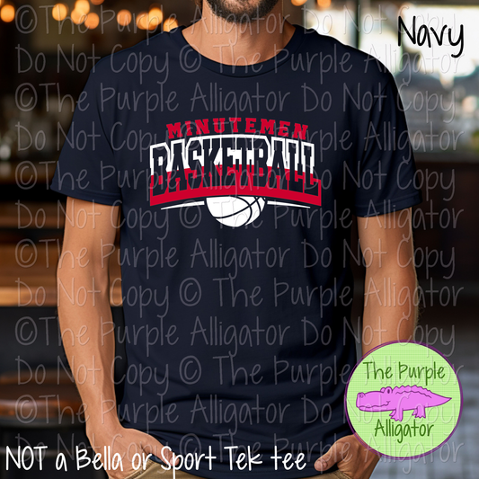Minutemen Open Basketball SC62 Mascot School Spirit Wear Team Swag - CHOOSE YOUR DESIGN COLORS - 0625 (d2f TPA)
