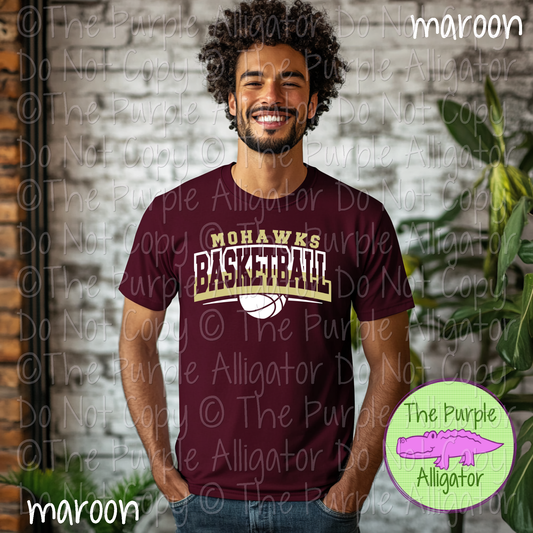 Mohawks Open Basketball SC62 Mascot School Spirit Wear Team Swag - CHOOSE YOUR DESIGN COLORS - 0625 (d2f TPA)
