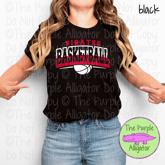 Pirates Open Basketball SC62 Mascot School Spirit Wear Team Swag - CHOOSE YOUR DESIGN COLORS - 0625 (d2f TPA)