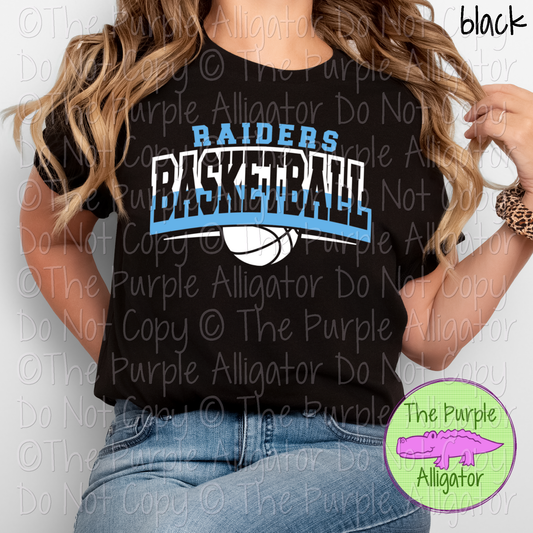 Raiders Open Basketball SC62 Mascot School Spirit Wear Team Swag - CHOOSE YOUR DESIGN COLORS - 0625 (d2f TPA)