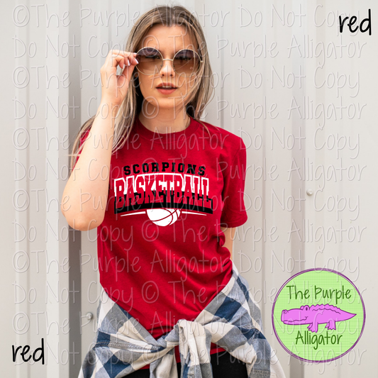 Scorpions Open Basketball SC62 Mascot School Spirit Wear Team Swag - CHOOSE YOUR DESIGN COLORS - 0625 (d2f TPA)