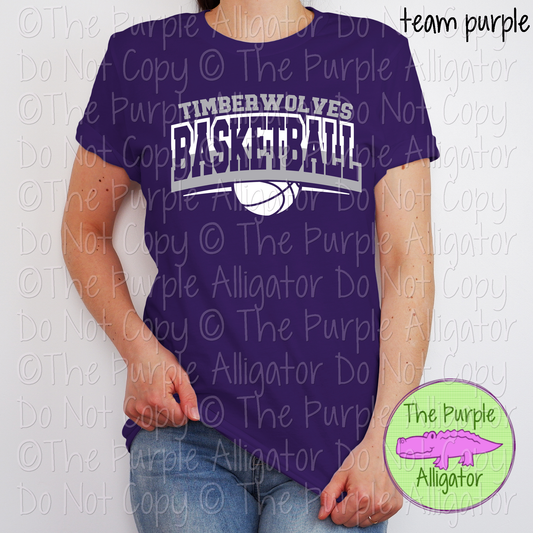 Timberwolves Open Basketball SC62 Mascot School Spirit Wear Team Swag - CHOOSE YOUR DESIGN COLORS - 0625 (d2f TPA)