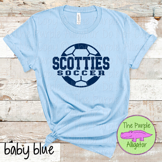 Scotties Soccer SC9 Mascot School Spirit - CHOOSE YOUR DESIGN COLOR (d2f TPA)