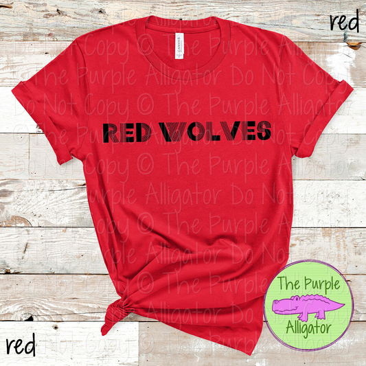 Red Wolves Boogie Lines - The Retro Line Series | Vintage Groove School Apparel  0126 TPA
