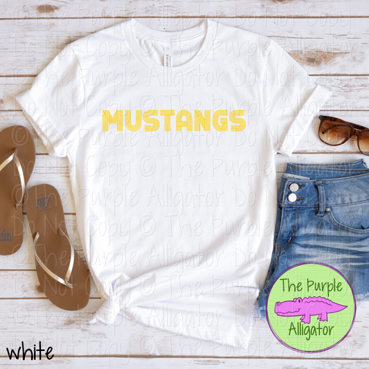 Mustangs Brightline - The Retro Line Series | Custom School Spirit Apparel 0126 TPA