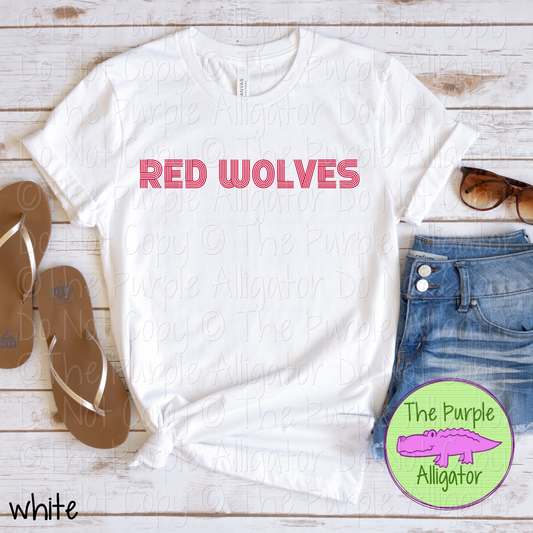 Red Wolves Brightline - The Retro Line Series | Custom School Spirit Apparel 0126 TPA