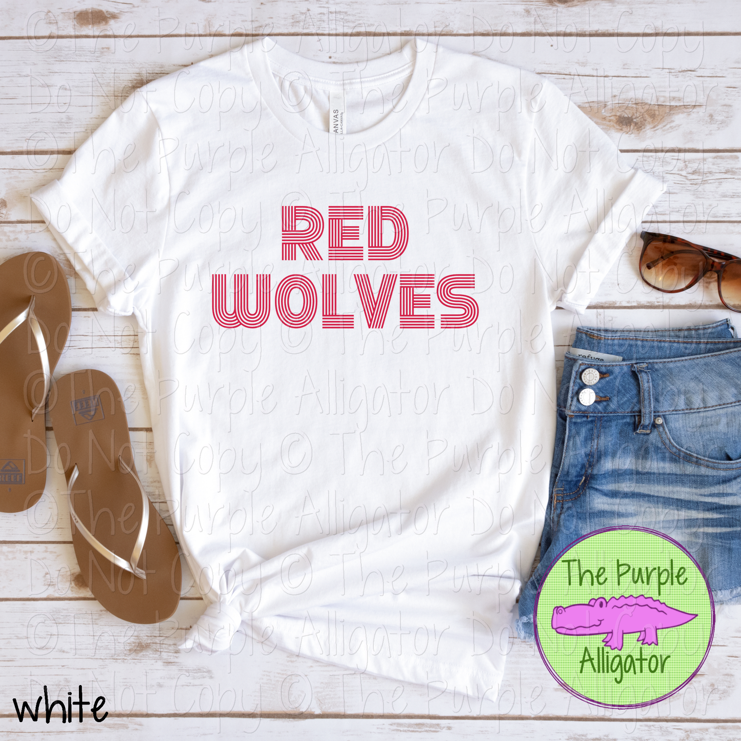 Red Wolves Brightline - The Retro Line Series | Custom School Spirit Apparel 0126 TPA