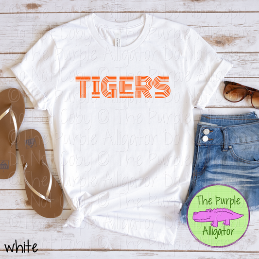 Tigers Brightline - The Retro Line Series | Custom School Spirit Apparel 0126 TPA