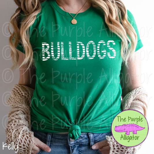 Bulldogs Grunge Stripe Mascot School Spirit - CHOOSE YOUR TEXT COLOR (d2f TPA)