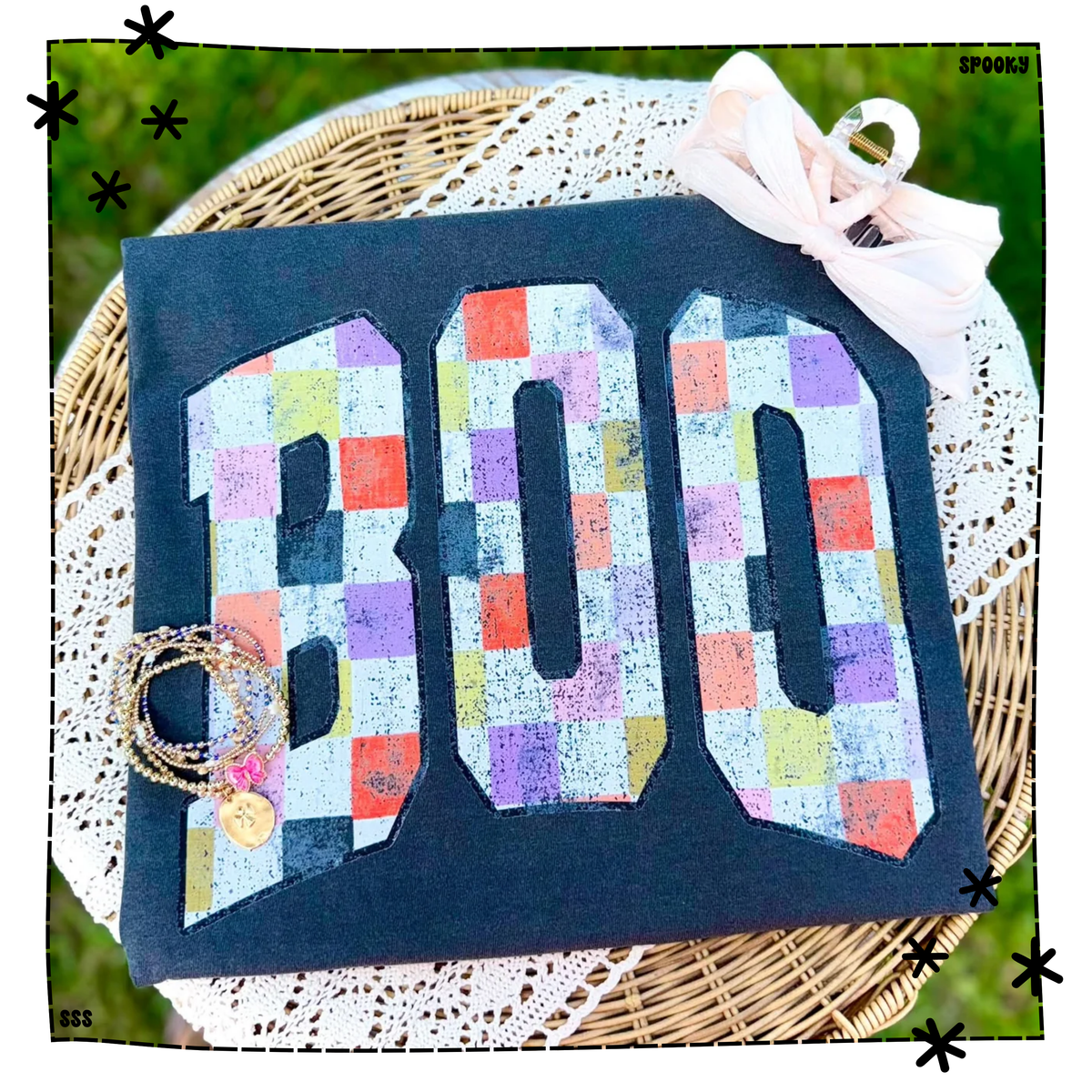 Distressed Colorful Checker Boo WEEKLY DROP