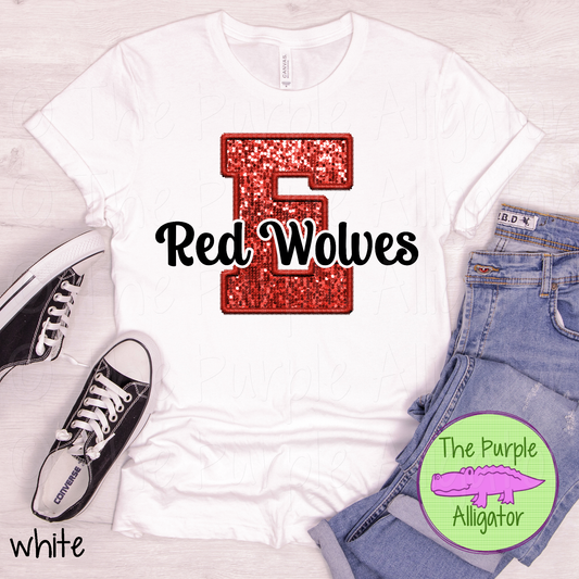 E Red Sequin Edgewood Red Wolves Black (d2f TPA)