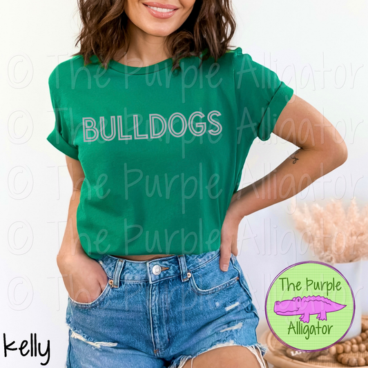 Bulldogs Mascot School Spirit Gl-In - CHOOSE YOUR TEXT COLOR 1124 (d2f TPA)