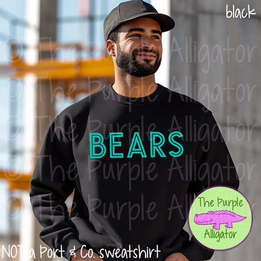 Bears Mascot School Spirit Gl-In - CHOOSE YOUR TEXT COLOR 1124 (d2f TPA)