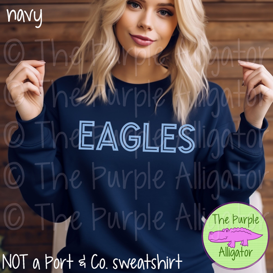 Eagles Mascot School Spirit Gl-In - CHOOSE YOUR TEXT COLOR 1124 (d2f TPA)