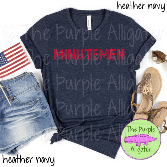 Minutemen Mascot School Spirit Gl-In - CHOOSE YOUR TEXT COLOR 1124 (d2f TPA)