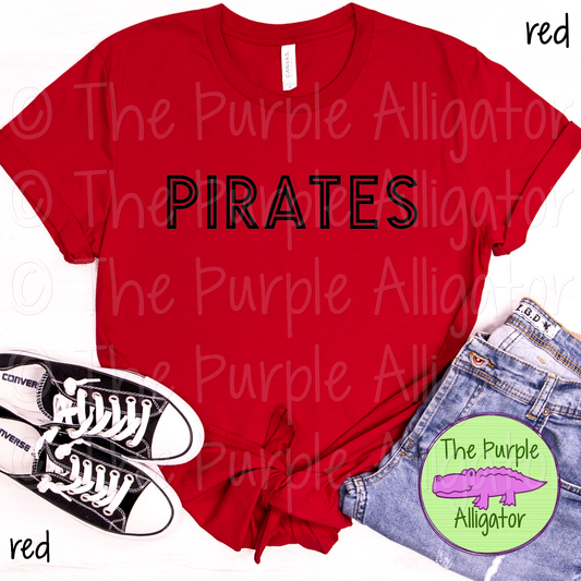 Pirates Mascot School Spirit Gl-In - CHOOSE YOUR TEXT COLOR 1124 (d2f TPA)