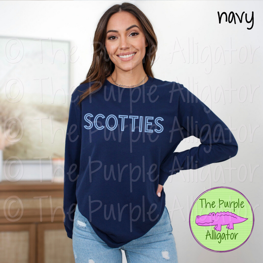 Scotties Mascot School Spirit Gl-In - CHOOSE YOUR TEXT COLOR 1124 (d2f TPA)