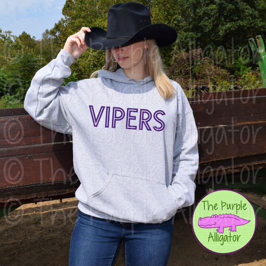 Vipers Mascot School Spirit Gl-In - CHOOSE YOUR TEXT COLOR 1124 (d2f TPA)