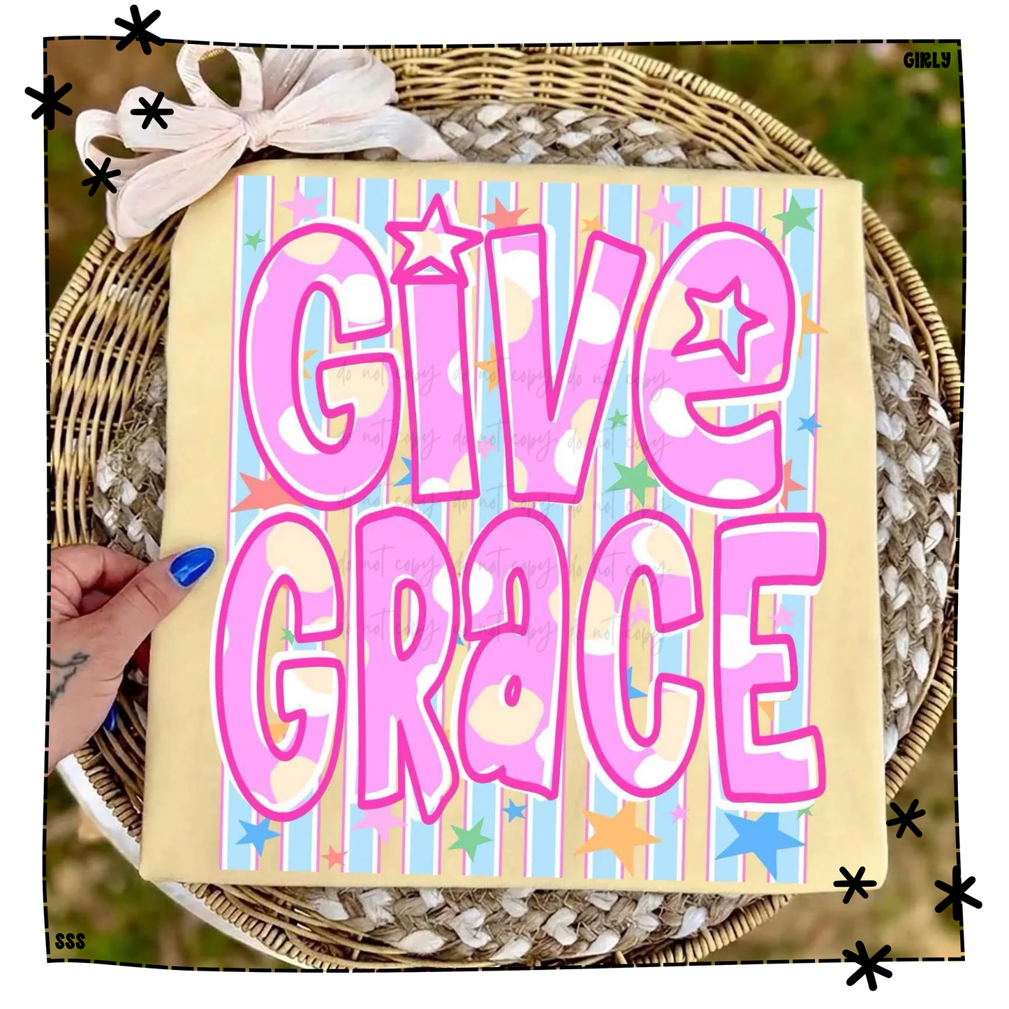 Give Grace Stars Pink Blue Stripes WEEKLY DROP