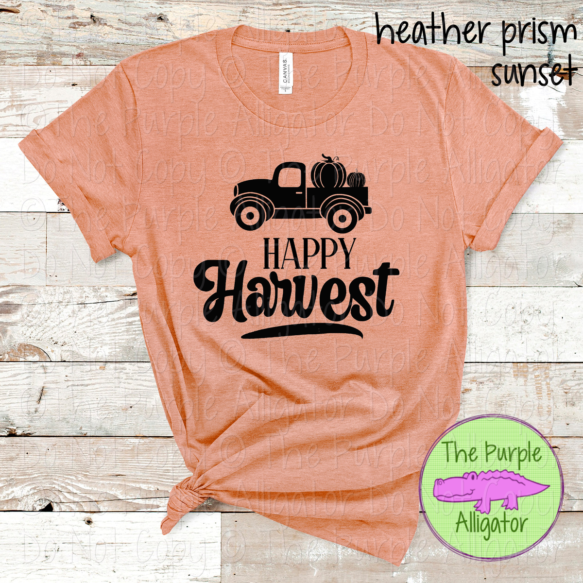 Happy Harvest Pumpkin Truck Fall Graphic Tee 0823 SC
