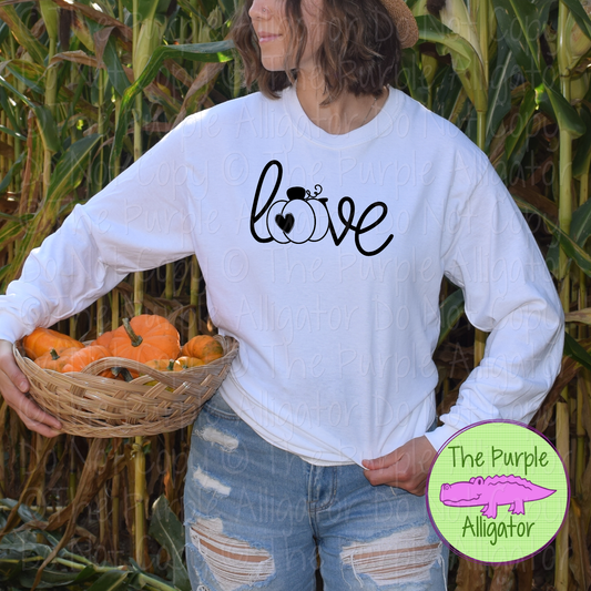 Love Pumpkin Heart Fall Graphic Tee 1019 MDD