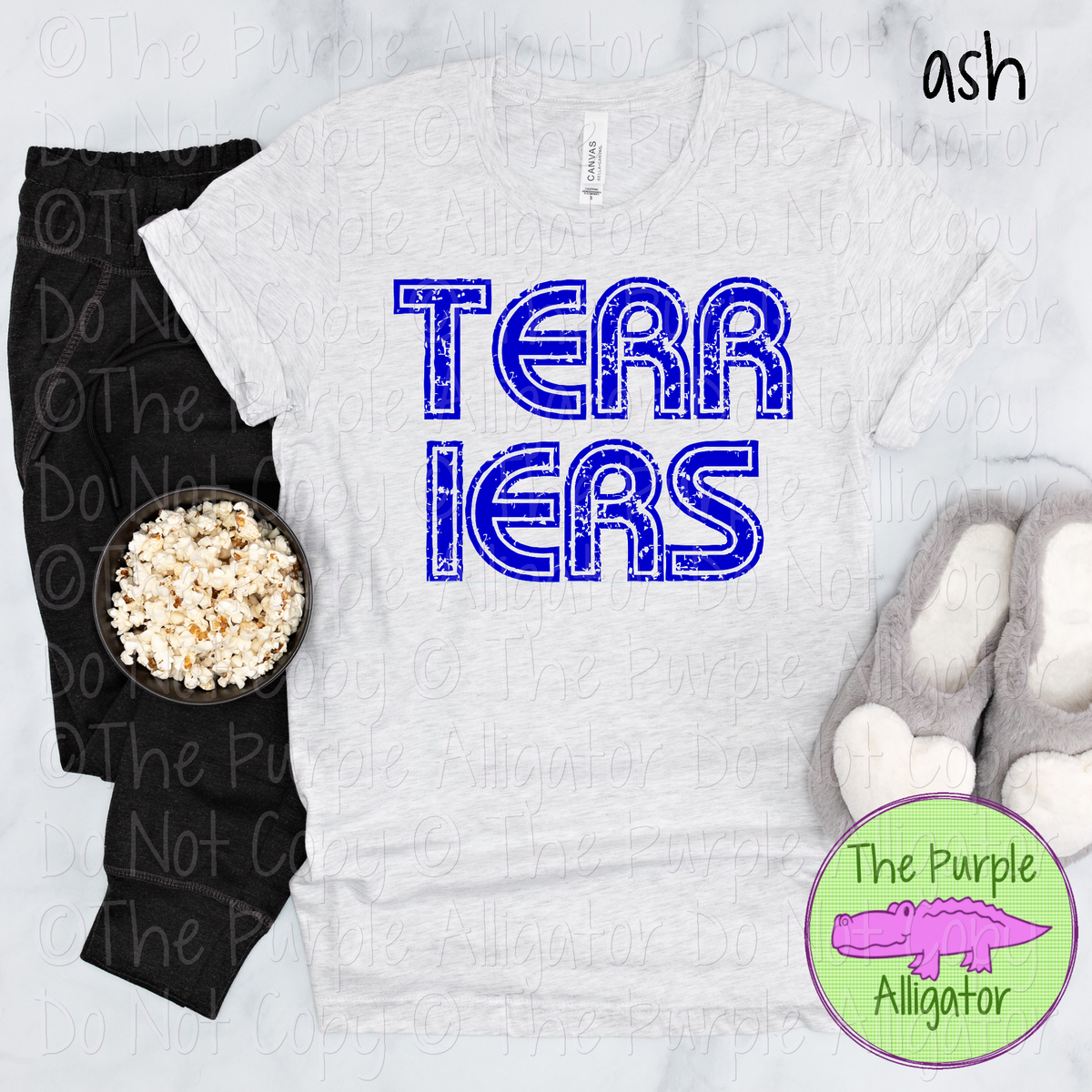 Terriers Retro Inline Distressed – Custom Spirit Wear Mascot Apparel 0624 TPA