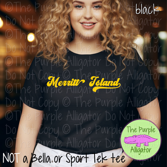 Merritt Island MNRG | Retro Vintage Spirit Wear Design, 70s–80s Inspired Custom Colors - CHOOSE YOUR TEXT COLOR - 0925 (d2f TPA)