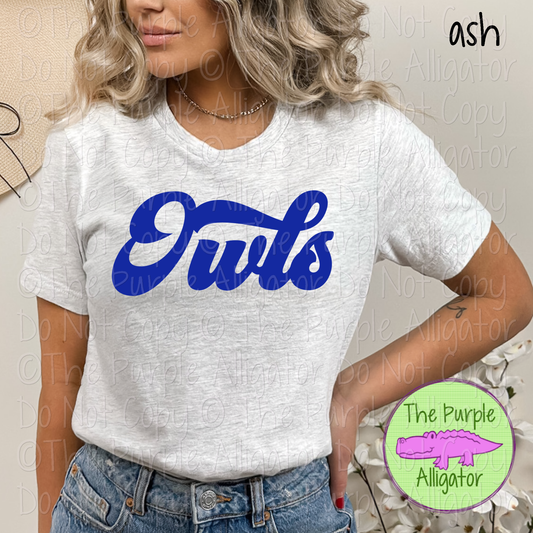 Owls MNRG | Retro Vintage Spirit Wear Design, 70s–80s Inspired Custom Colors - CHOOSE YOUR TEXT COLOR - 0925 (d2f TPA)