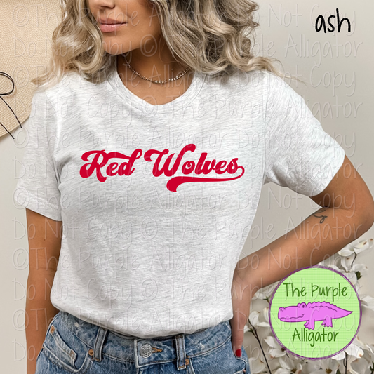 Red Wolves MNRG | Retro Vintage Spirit Wear Design, 70s–80s Inspired Custom Colors - CHOOSE YOUR TEXT COLOR - 0925 (d2f TPA)