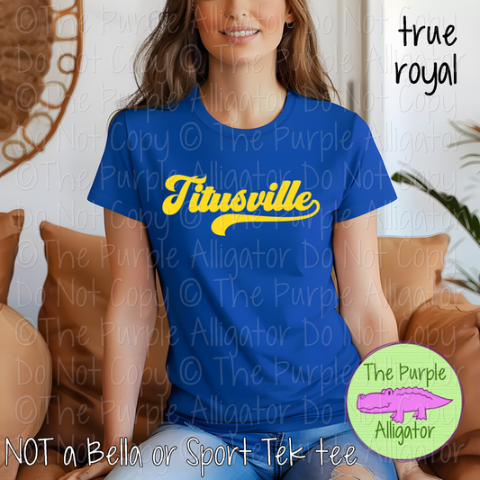Titusville MNRG | Retro Vintage Spirit Wear Design, 70s–80s Inspired Custom Colors - CHOOSE YOUR TEXT COLOR - 0925 (d2f TPA)