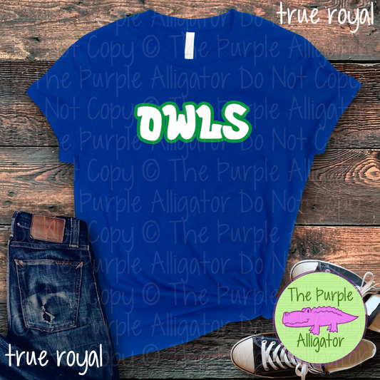 Owls Alley Bounce - The Graffiti Series - Graffiti Style Custom Spirit Wear Mascot & School Apparel 0526 TPA