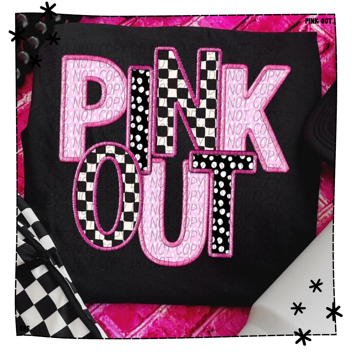 Pink Out Checkered Dotted Faux WEEKLY DROP