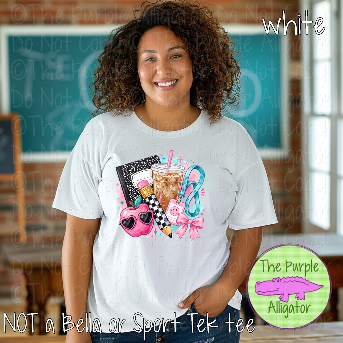 Preppy Back to School – Cute Teacher School Supplies Shirt Apple Coffee Coquette 0626 CC