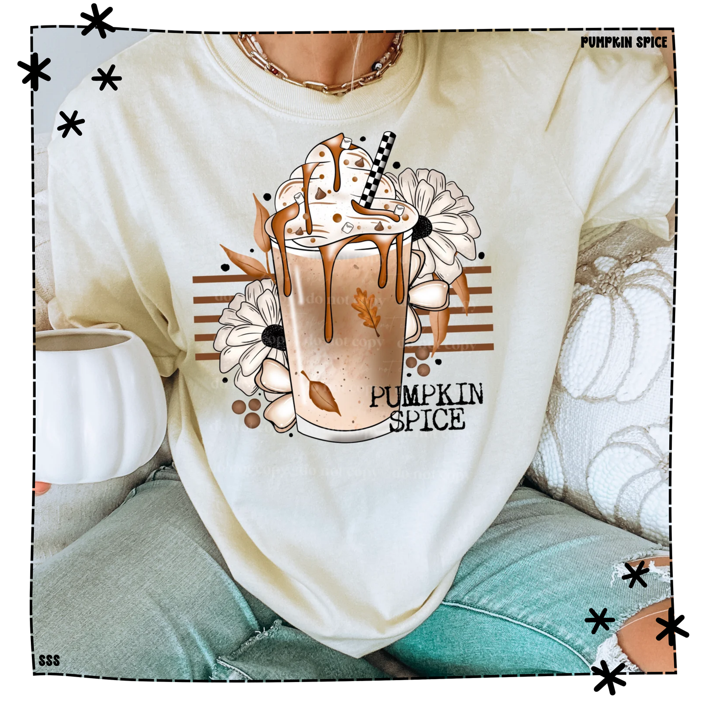 Pumpkin Spice Floral Stripes - WEEKLY DROP