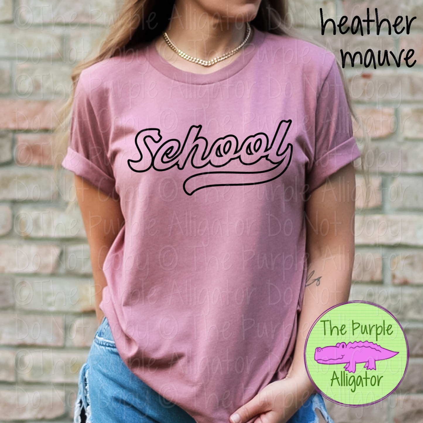 YOUR SCHOOL Swingline Hollow – The Outline Series | Retro Outlined Script Apparel 1125 TPA