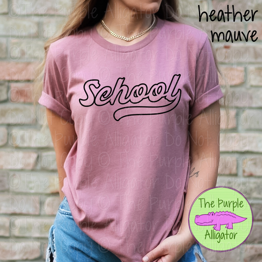 YOUR SCHOOL Swingline Hollow – The Outline Series | Retro Outlined Script Apparel 1125 TPA