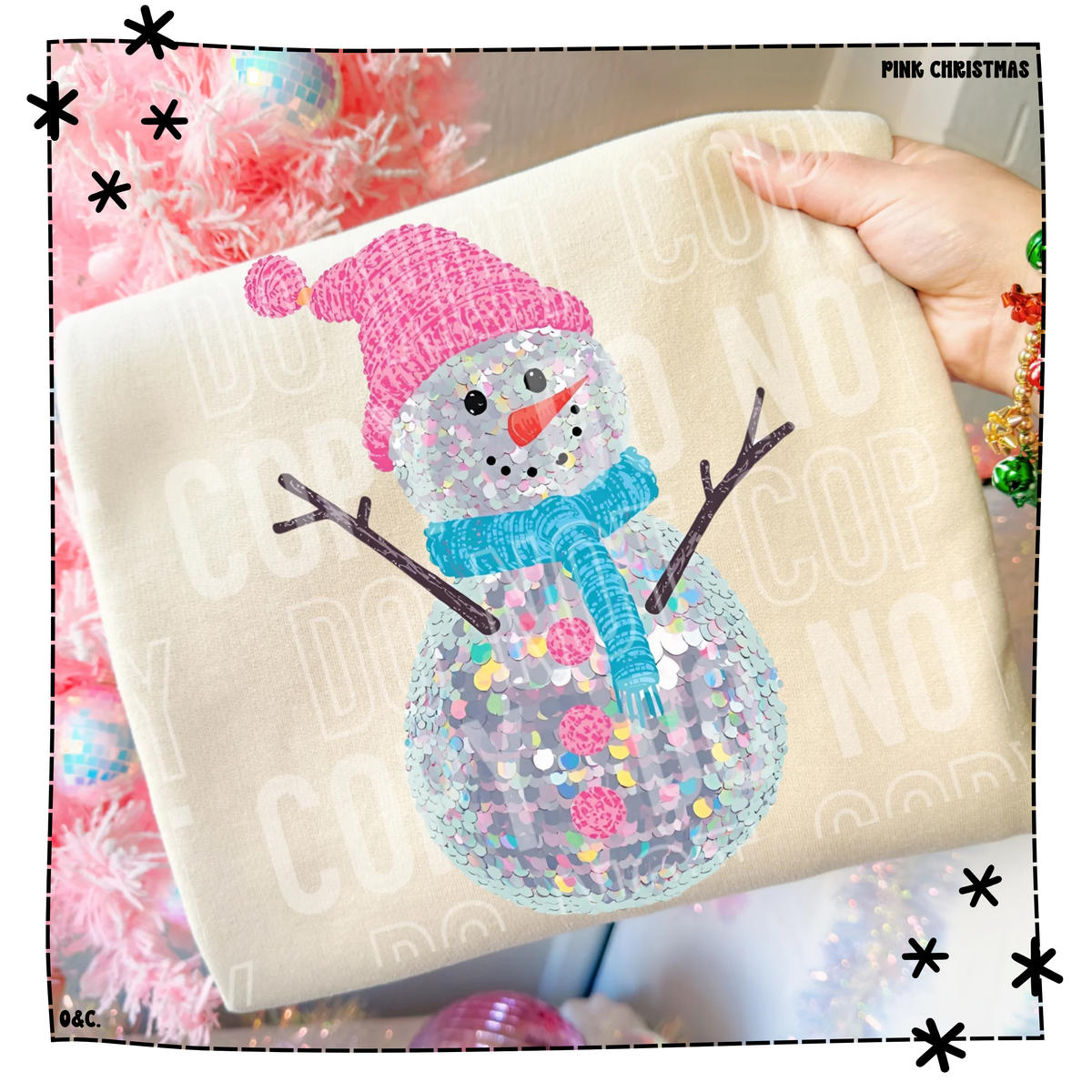 Sequin Snowman Pink Hat WEEKLY DROP