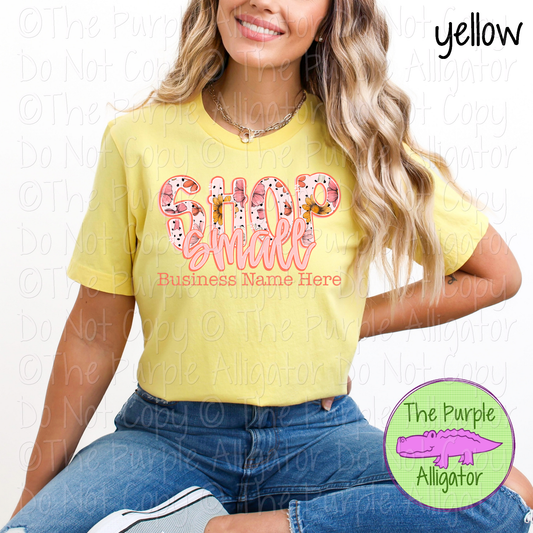 Shop Small Floral Dot - Personalize with Your Business Name - 0325 (d2f SWD)
