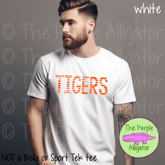 Tigers Grunge Stripe Mascot School Spirit - CHOOSE YOUR DESIGN COLOR (d2f TPA)