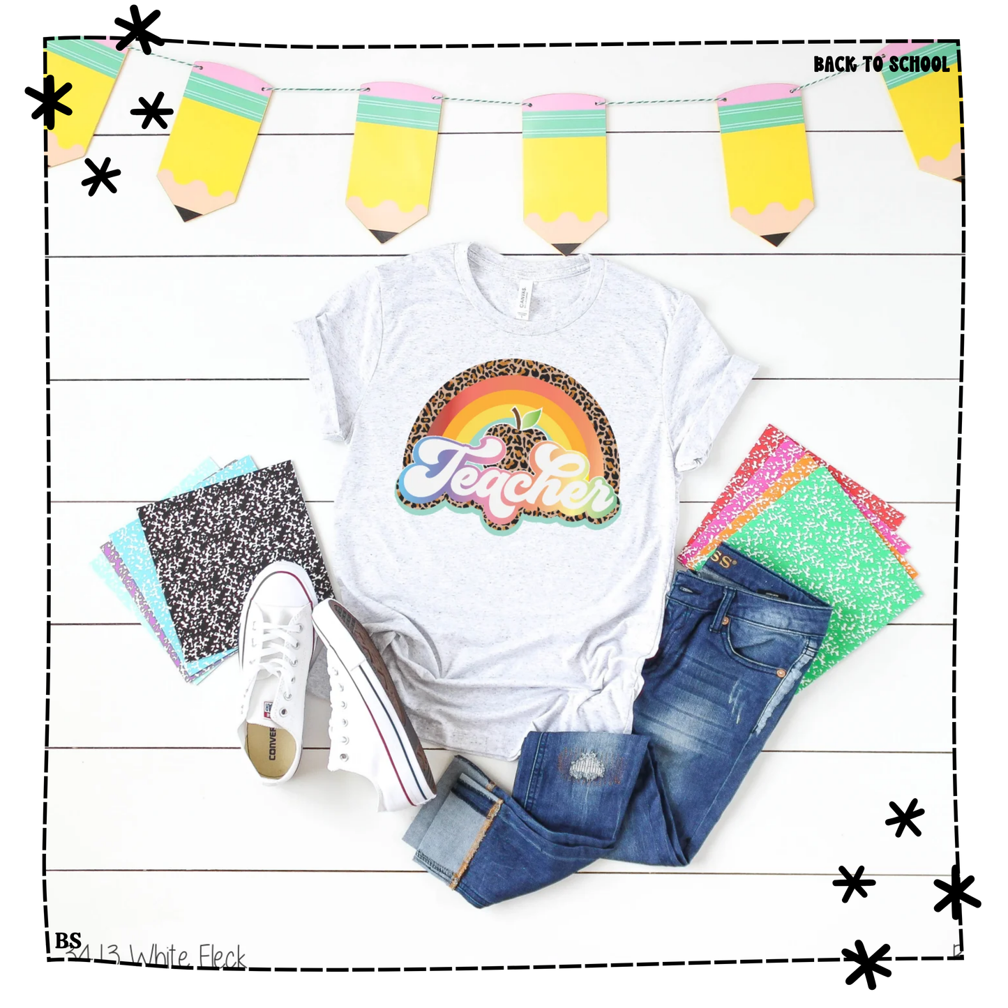 Teacher Leopard Apple Rainbow WEEKLY DROP